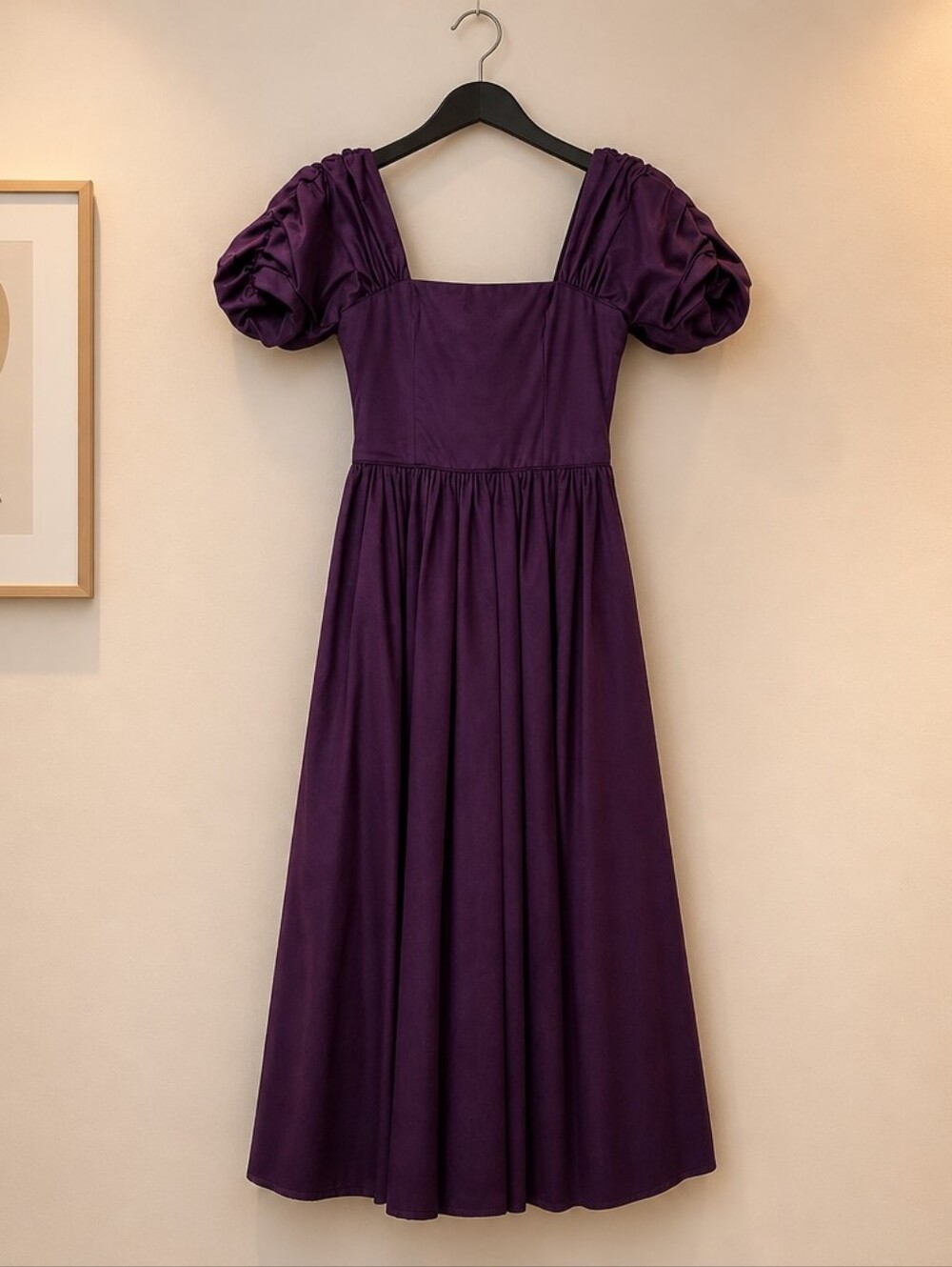 Vintage Laura Ashley Purple Floral Brocade Tea Length Dress Made in UK - Picture 2 of 8